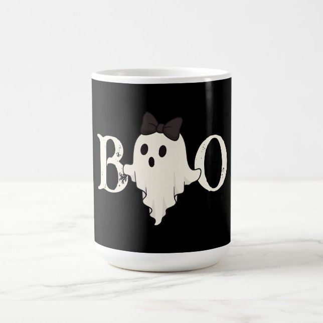 Cute Halloween Mugg - Boo Ghost med Bow (Center)