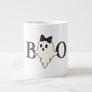Cute Halloween Mugg - Boo Ghost med Bow Jumbo Mugg