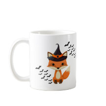 Cute Halloween Mugg med Fox och Witch Hat, Roligt
