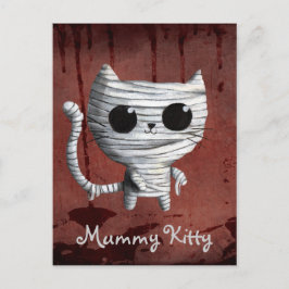 Cute Halloween Mummy Cat Vykort