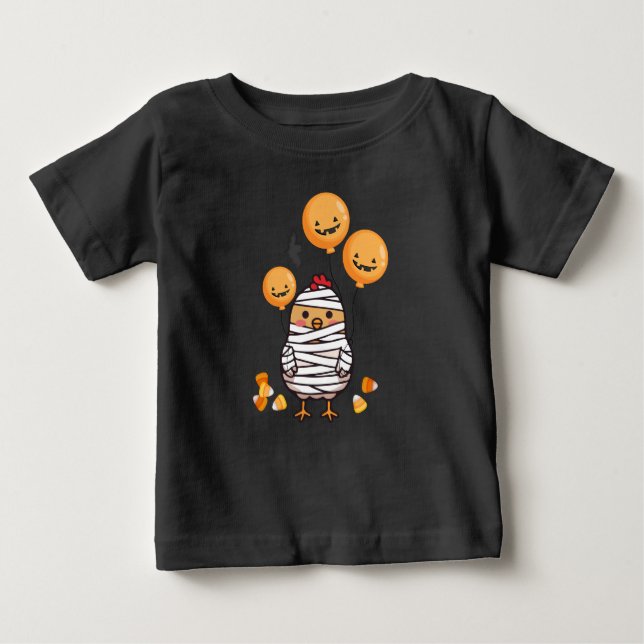 Cute Halloween Mummy Chick T Shirt (Framsida)