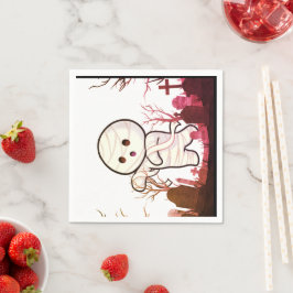 Cute Halloween Mummy in Spooky Graveyard - Funny & Pappersservett