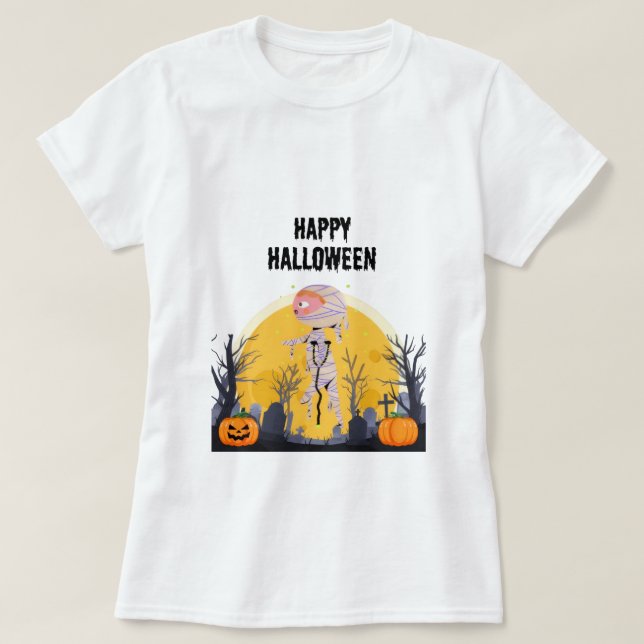 Cute Halloween Mummy T-Shirt | Funny Spooky Shirt (Design framsida)