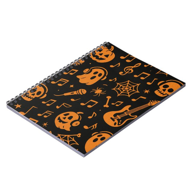 cute Halloween music notebook Anteckningsbok (Vänstra Sidan)