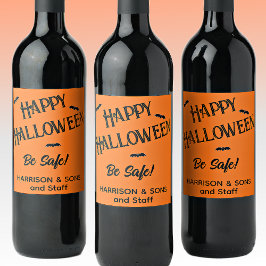 Cute Halloween, Namn, Black Orange 6 Vin-etiketter Ölflaska Etikett