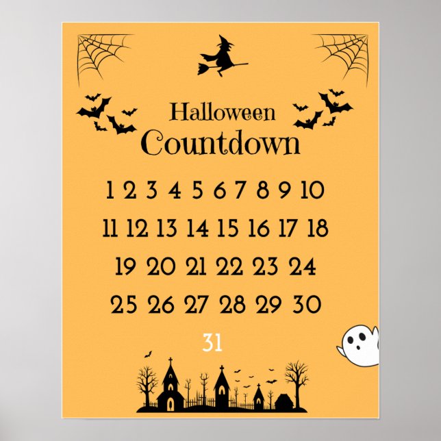 Cute Halloween-nedräkning Poster (Framsidan)
