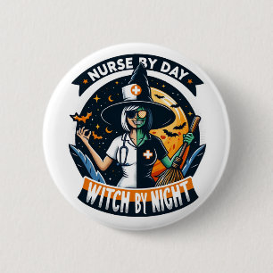 Cute Halloween Nurse by Day Witch by Night Knapp