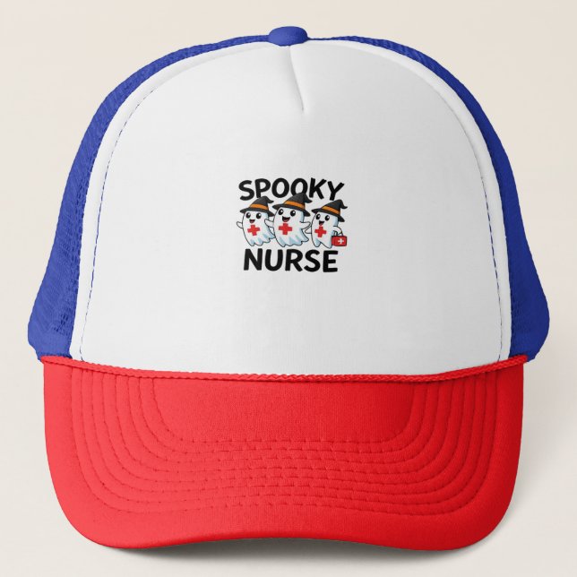 Cute Halloween Nurse Spöken Tecknad Classic T-Shir Keps (Framsida)