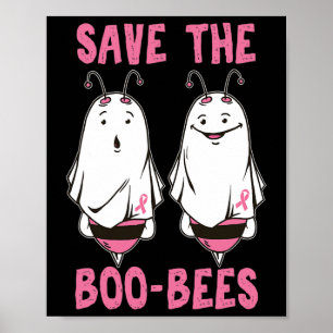 Cute Halloween Oktober Breast Cancer Awareness Sav Poster