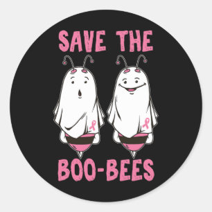 Cute Halloween Oktober Breast Cancer Awareness Sav Runt Klistermärke