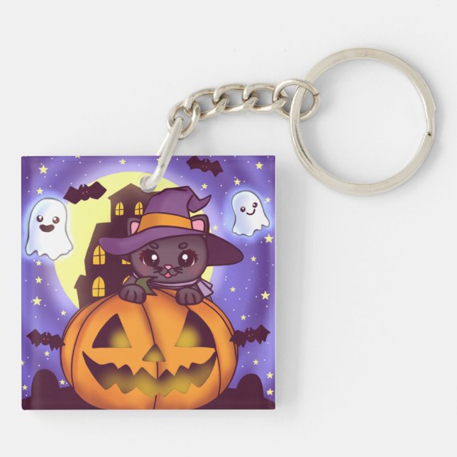 Cute Halloween Oktober Witch Cat (Baksidan)
