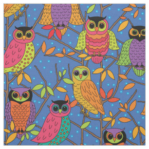 Cute Halloween Orange Grönt Blue Mönster Tyg