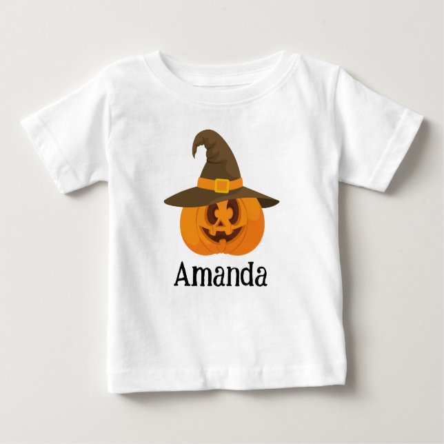 Cute Halloween Orange Jack o lantern Pumpkin Ansik T Shirt (Framsida)