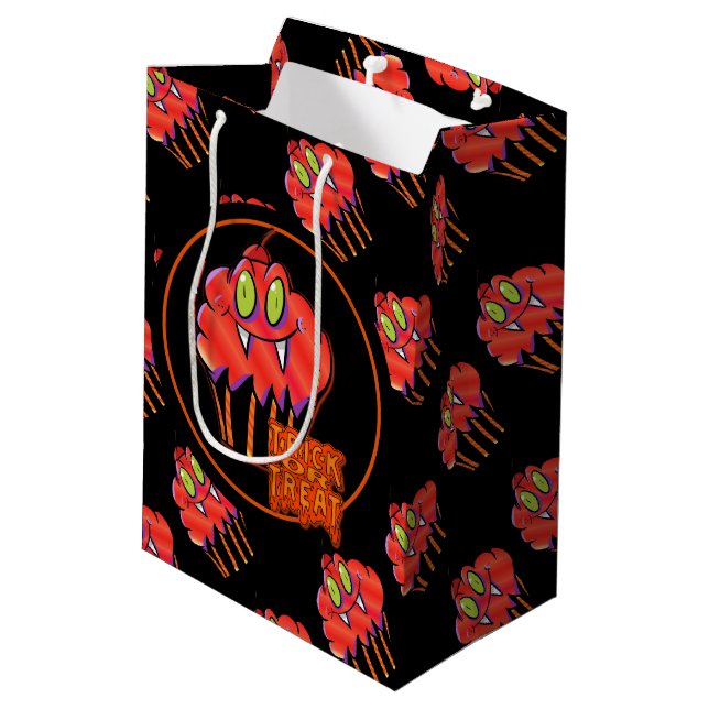 Cute Halloween Orange Vampire Cuptårta Gift Bag (Baksidan Vinklad)