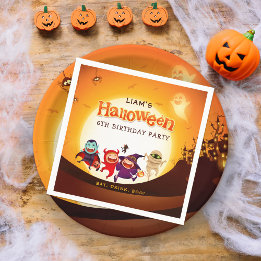 Cute Halloween-Orangen Spooktacular Kids Pappersservett