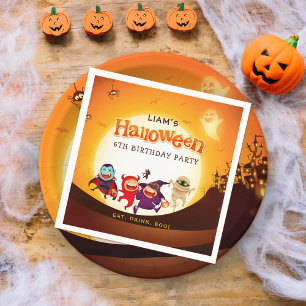 Cute Halloween-Orangen Spooktacular Kids Pappersservett