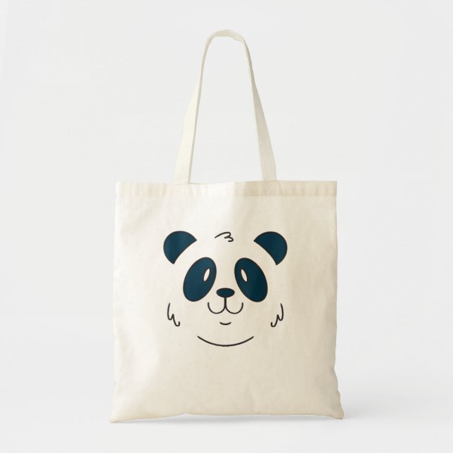 Cute Halloween Panda Bear Ansikte Costume Tygkasse (Framsidan)