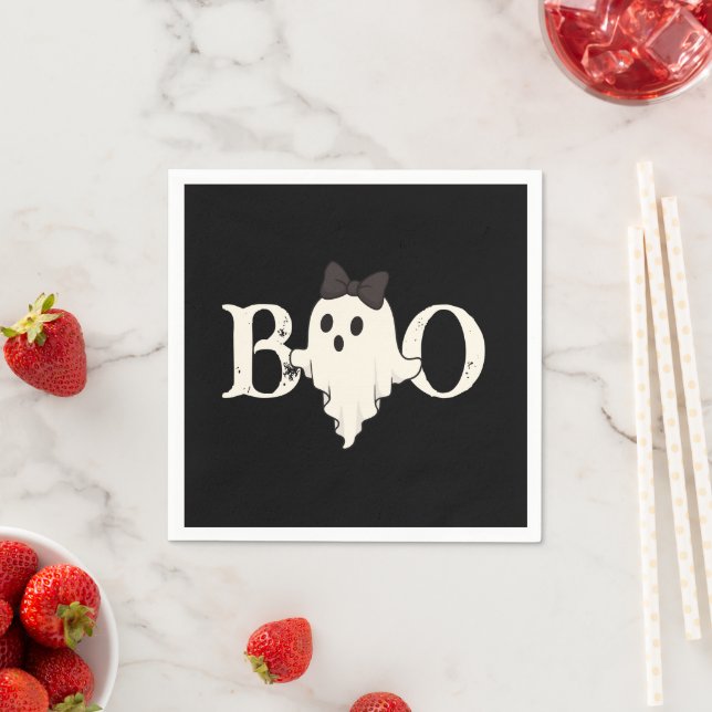 Cute Halloween Pappra Napkins - Boo Ghost Pappersservett (Insitu)