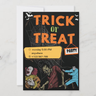 Cute Halloween-partiets inbjudan till Barns födels