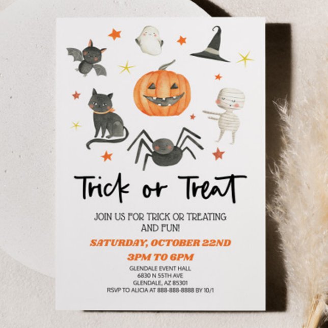 Cute Halloween-partiets inbjudan till Bus eller go (Skapare uppladdad)