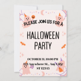 Cute Halloween Party Invitation Spara Datumet