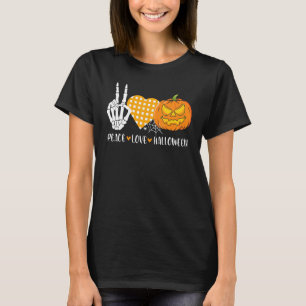 Cute Halloween Peace Kärlek och Gnome Fall Girls K T Shirt