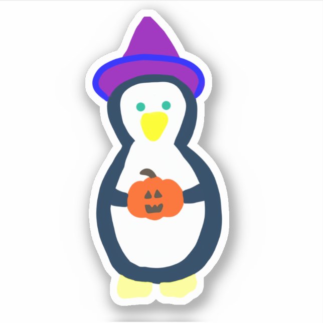 Cute Halloween Penguin Klistermärken (Framsida)