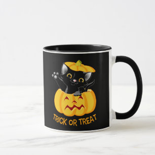 Cute Halloween Personlig mugg svart katt