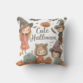 Cute Halloween Pillow - Bear Witch Mummy Tecknad D Kudde