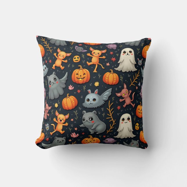 Cute Halloween Pillow Cushion Kudde (Framsida)