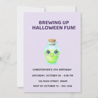 Cute Halloween Potion Birthday Invitation for Kids Inbjudningar
