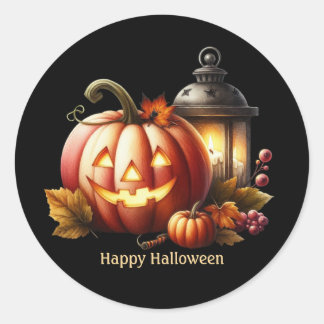 Cute Halloween-pumpa anpassade Runt Klistermärke