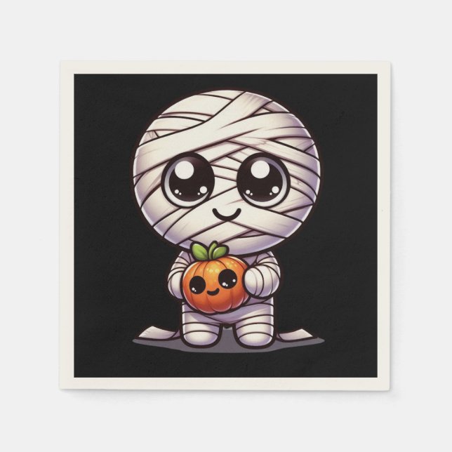 Cute Halloween-pumpa/mamma Pappersservett (Framsidan)