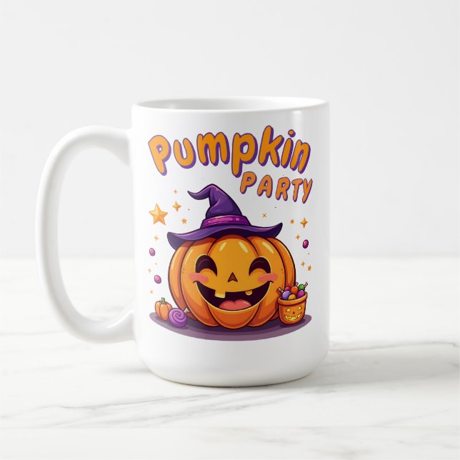 Cute halloween-pumpa party mugg (Vänster)