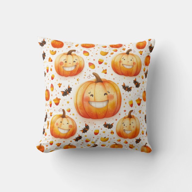 Cute Halloween-pumpdockans illustration Kudde (Framsida)