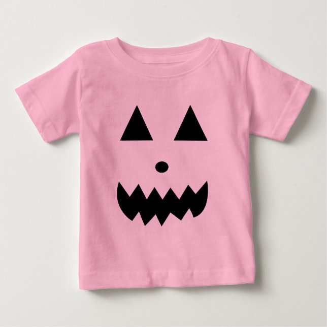 Cute Halloween Pumpkin Ansikte T Shirt (Framsida)
