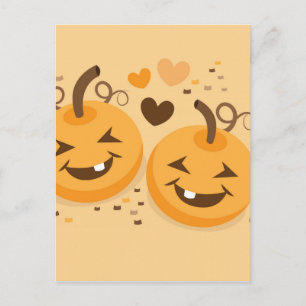 Cute Halloween pumpkin baby ansikte Vykort