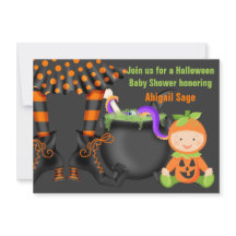 Cute Halloween Pumpkin Baby Shower Neutralt