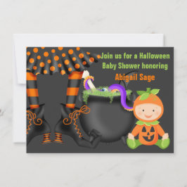 Cute Halloween Pumpkin Baby Shower Neutralt Inbjudningar