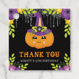 Cute Halloween Pumpkin Blommigt Birthday Gåvor Etiketter