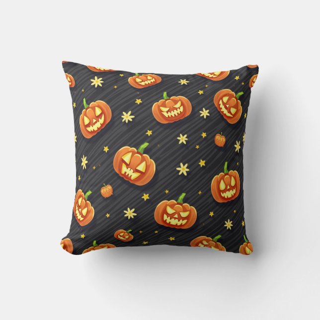 Cute Halloween Pumpkin Cushion Kudde (Framsida)