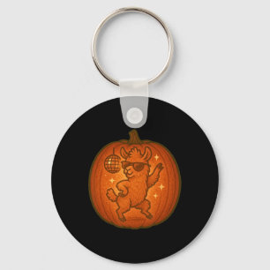 Cute Halloween Pumpkin Dancing Llama Spooky Fall S Nyckelring