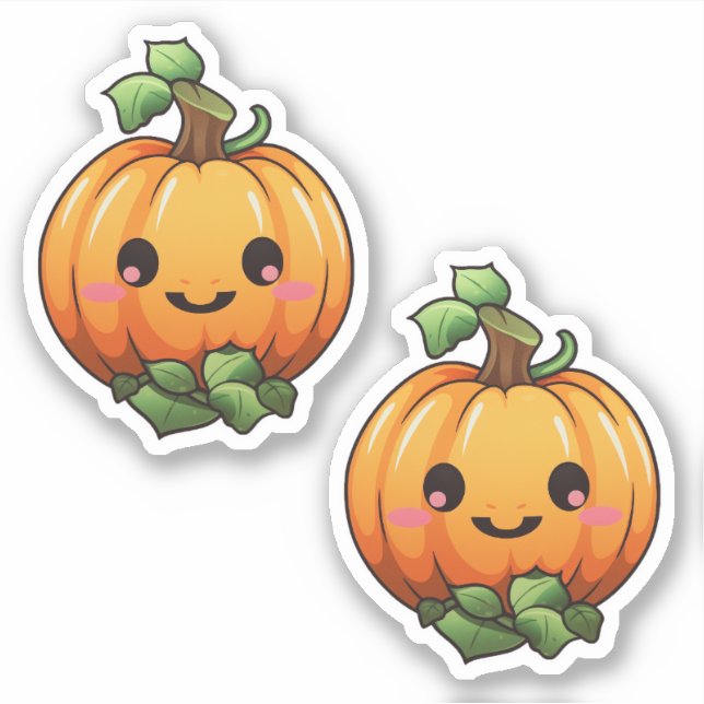 Cute Halloween Pumpkin Fallhösten Klistermärken (Framsida)
