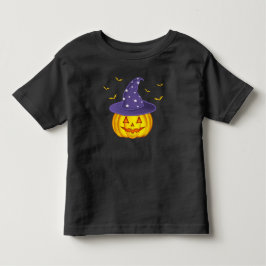 Cute Halloween Pumpkin & Fladdermöss Black T Shirt