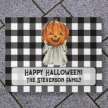 Cute Halloween Pumpkin Ghost Family Namn Anpassnin