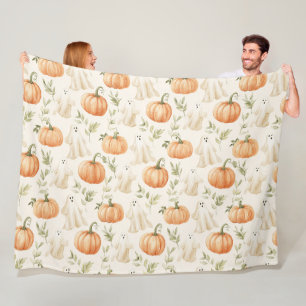 Cute Halloween Pumpkin Ghost Fleecefilt