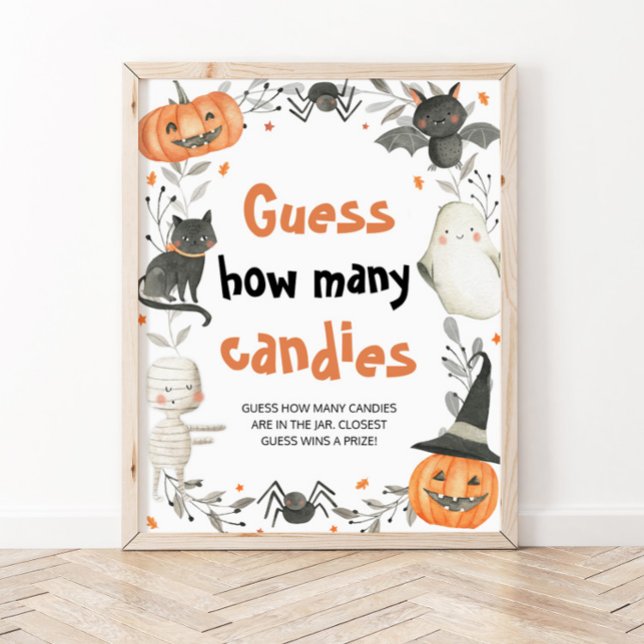 Cute Halloween Pumpkin gissar hur många kanariska  Poster (Skapare uppladdad)
