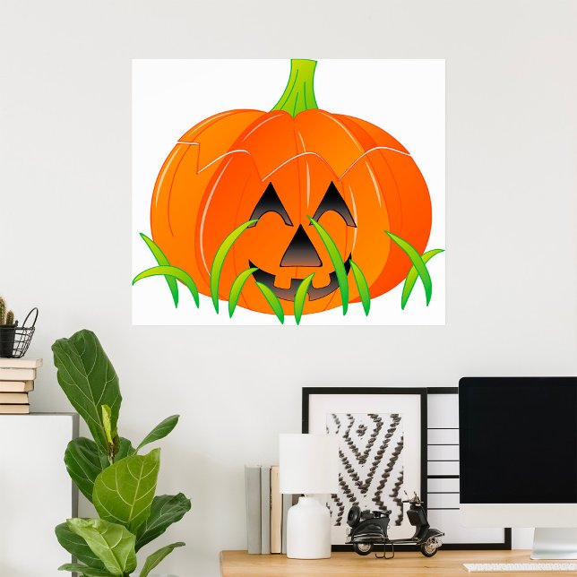 Cute Halloween Pumpkin Jack-O-Lantern Poster (Skapare uppladdad)