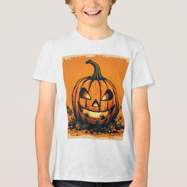 Cute Halloween Pumpkin Kids' T-Shirt (Framsida)