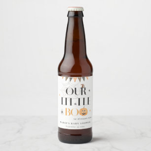 Cute Halloween Pumpkin Little Boo Baby Shower Ölflaska Etikett